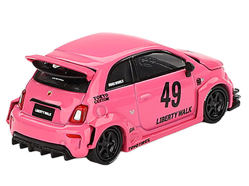 ABARTH 595 #49 "LB-Works x Abas Works" Pink Limited Edition 1/64 Diecast Model Car by Mini GT by LuxuryLifeWay Online Store