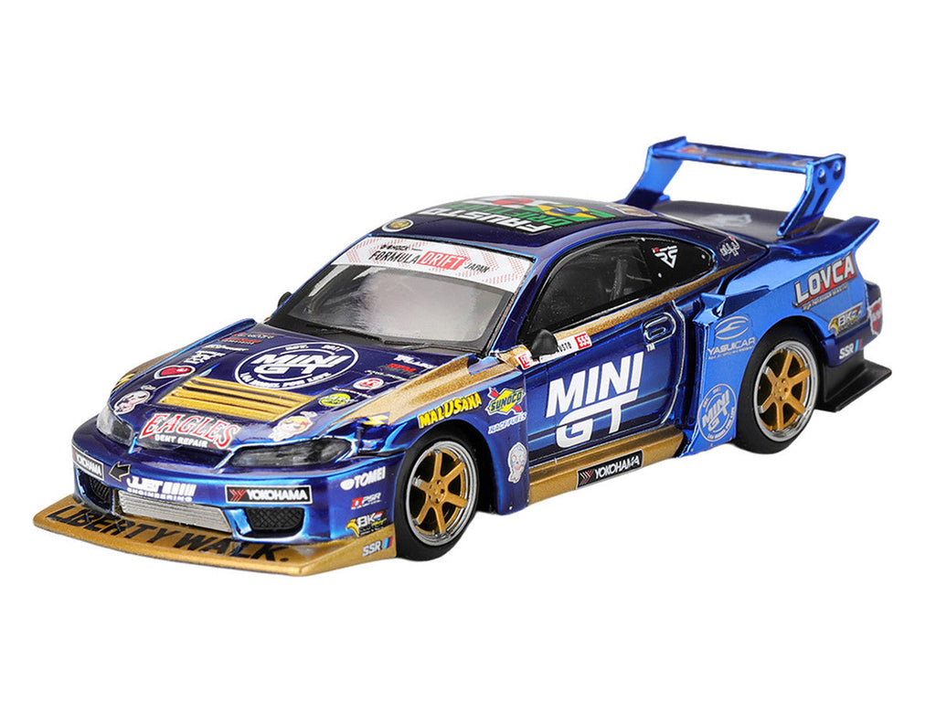 Nissan Silvia (S15) LB-Super Silhouette RHD (Right Hand Drive) #555 Yukio Fausto "Team MINI GT Liberty Walk" "Formula Drift Japan" (2025) Limited Edition 1/64 Diecast Model Car by Mini GT