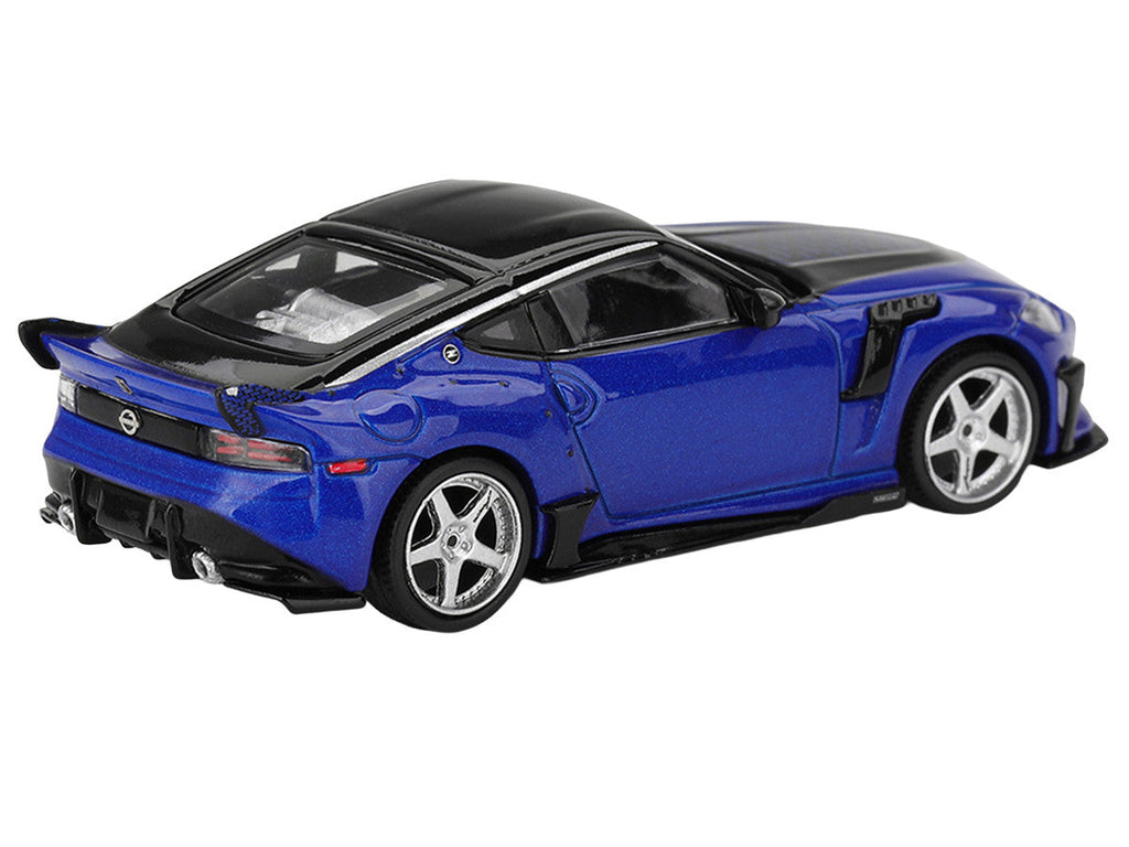 Nissan Z VeilSide FFZ400 Seiran Blue Metallic with Black Top Limited Edition 1/64 Diecast Model Car by Mini GT