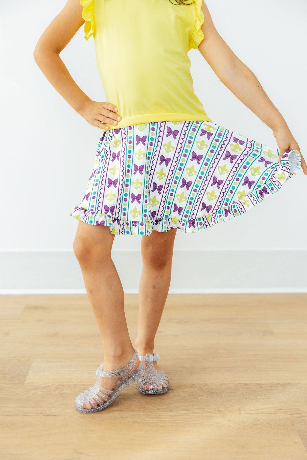 Mardi Gras Ruffle Twirl Skort by Mila & Rose ®