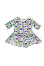 Mardi Gras 3/4 Sleeve Twirl Bodysuit by Mila & Rose ®