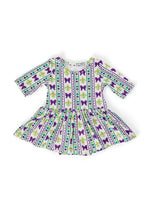 Mardi Gras 3/4 Sleeve Twirl Bodysuit by Mila & Rose ®
