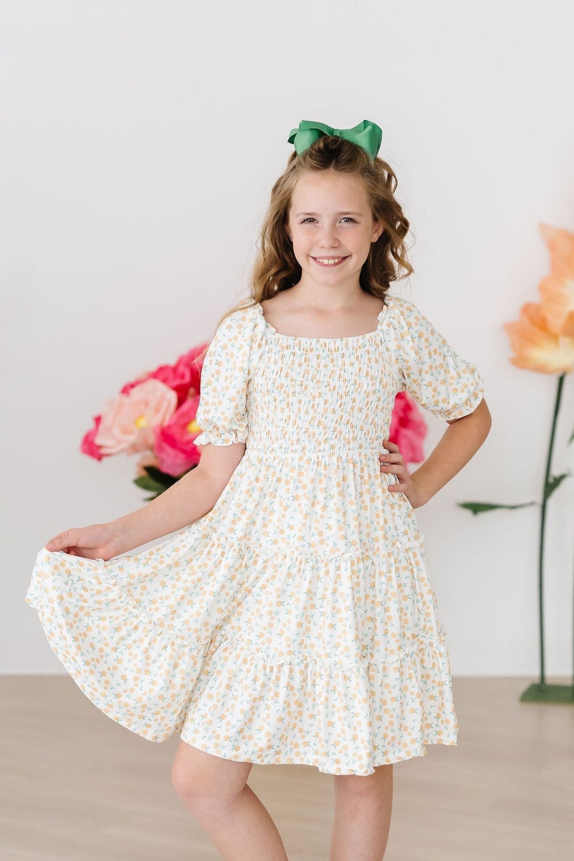 Marvelous Marigolds Smocked Ruffle Dress by Mila & Rose ®