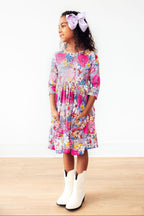 Mauve What's Up Buttercup 3/4 Sleeve Pocket Twirl Dress by Mila & Rose ®