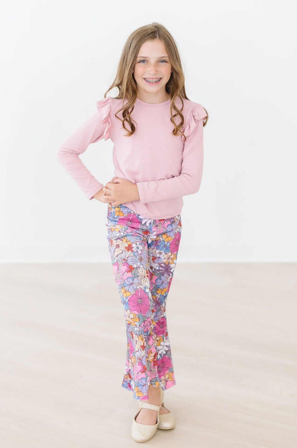 Mauve What's Up Buttercup Ribbed Velvet Bells by Mila & Rose ®