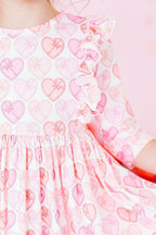 Melt My Heart 3/4 Sleeve Ruffle Twirl Dress by Mila & Rose ®