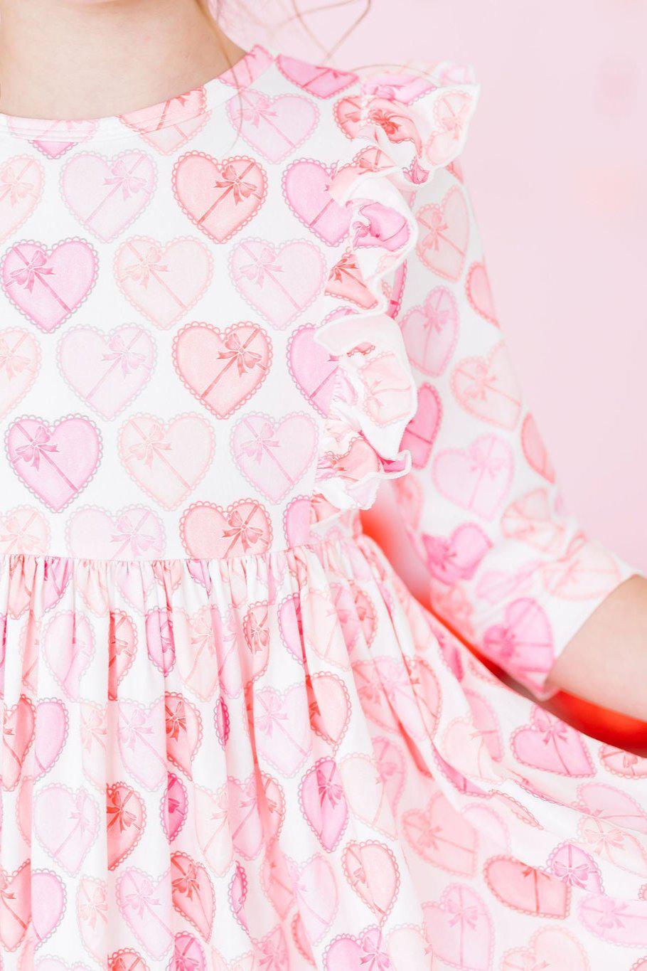 Melt My Heart 3/4 Sleeve Ruffle Twirl Dress by Mila & Rose ®