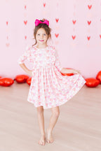 Melt My Heart 3/4 Sleeve Ruffle Twirl Dress by Mila & Rose ®