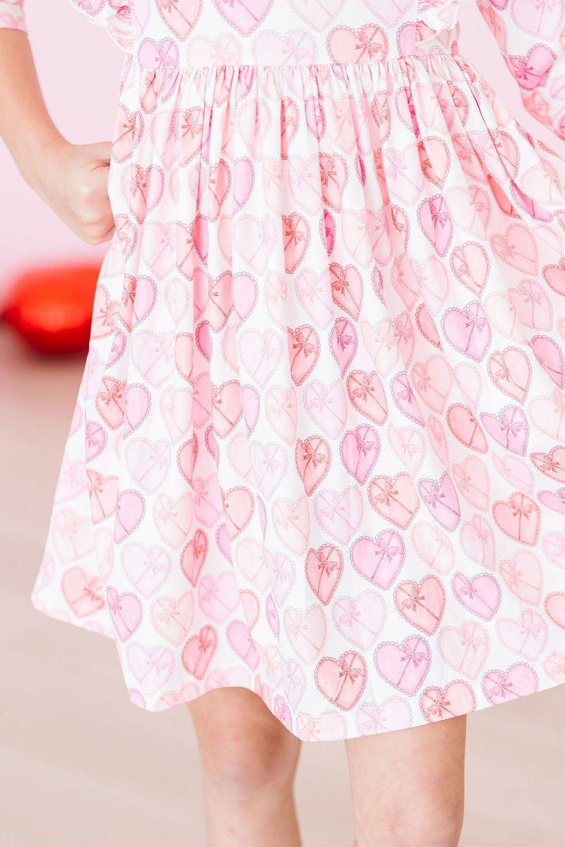 Melt My Heart 3/4 Sleeve Ruffle Twirl Dress by Mila & Rose ®