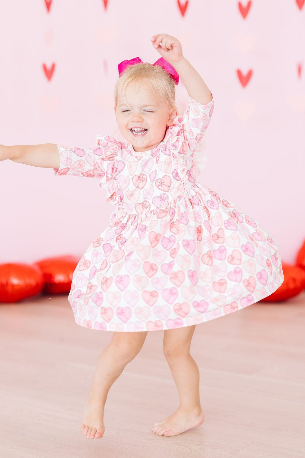 Melt My Heart 3/4 Sleeve Ruffle Twirl Dress by Mila & Rose ®