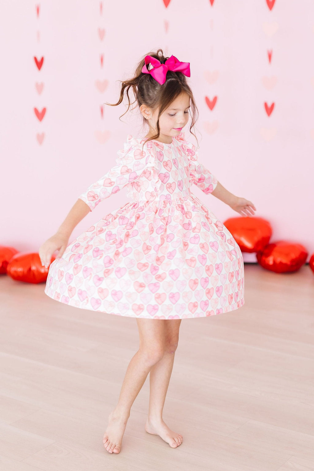 Melt My Heart 3/4 Sleeve Ruffle Twirl Dress by Mila & Rose ®