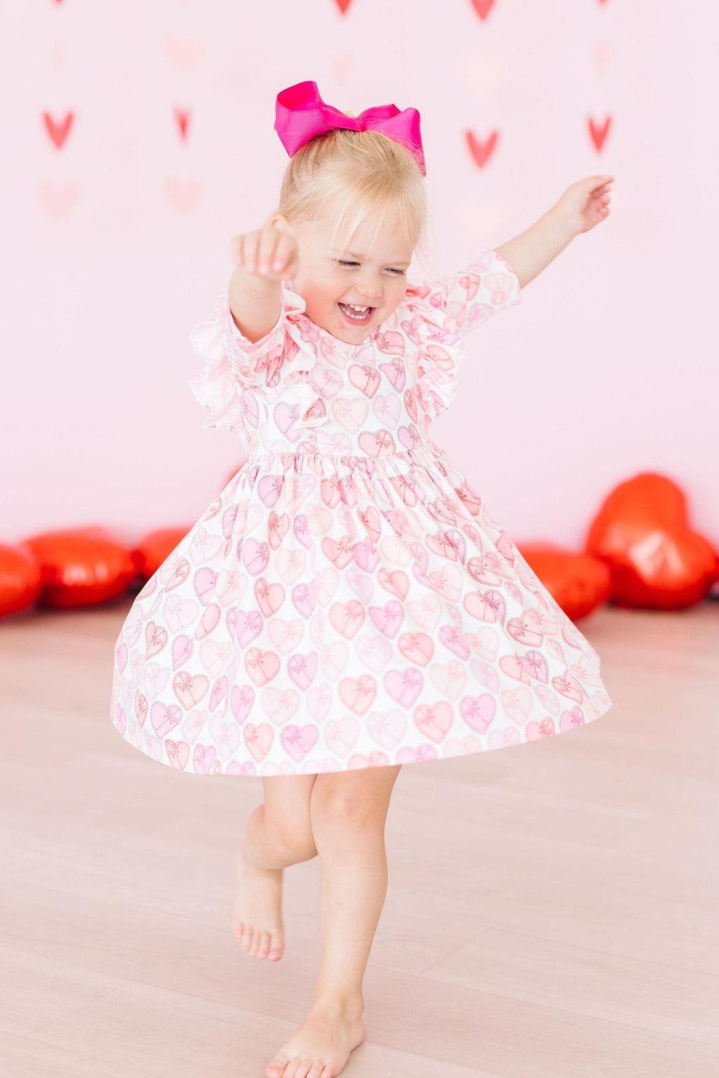Melt My Heart 3/4 Sleeve Ruffle Twirl Dress by Mila & Rose ®