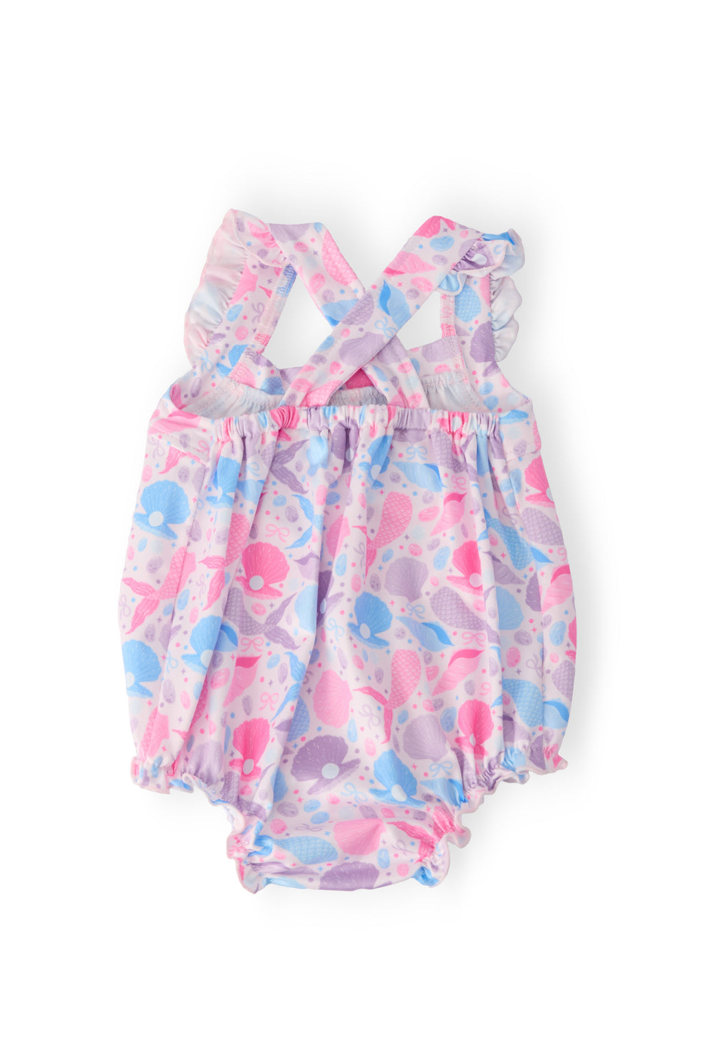 Mermaid Tails Ruffle Cross Back Romper by Mila & Rose ®