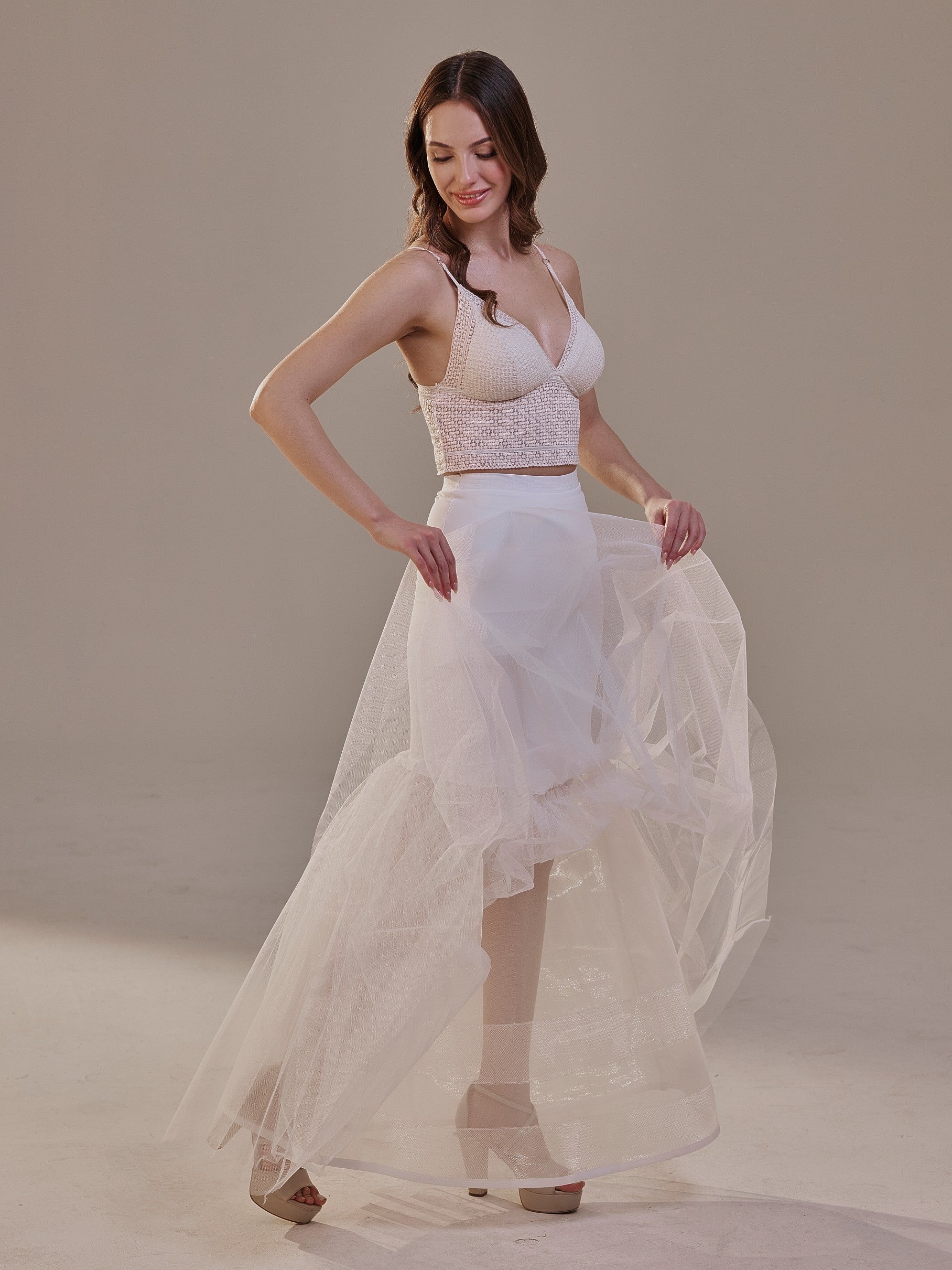 Mermaid Petticoat with Corsage and Hard Net Tulle Underskirt ,Wedding Crinoline with Petticoat Netting Fabric by Bridal Port