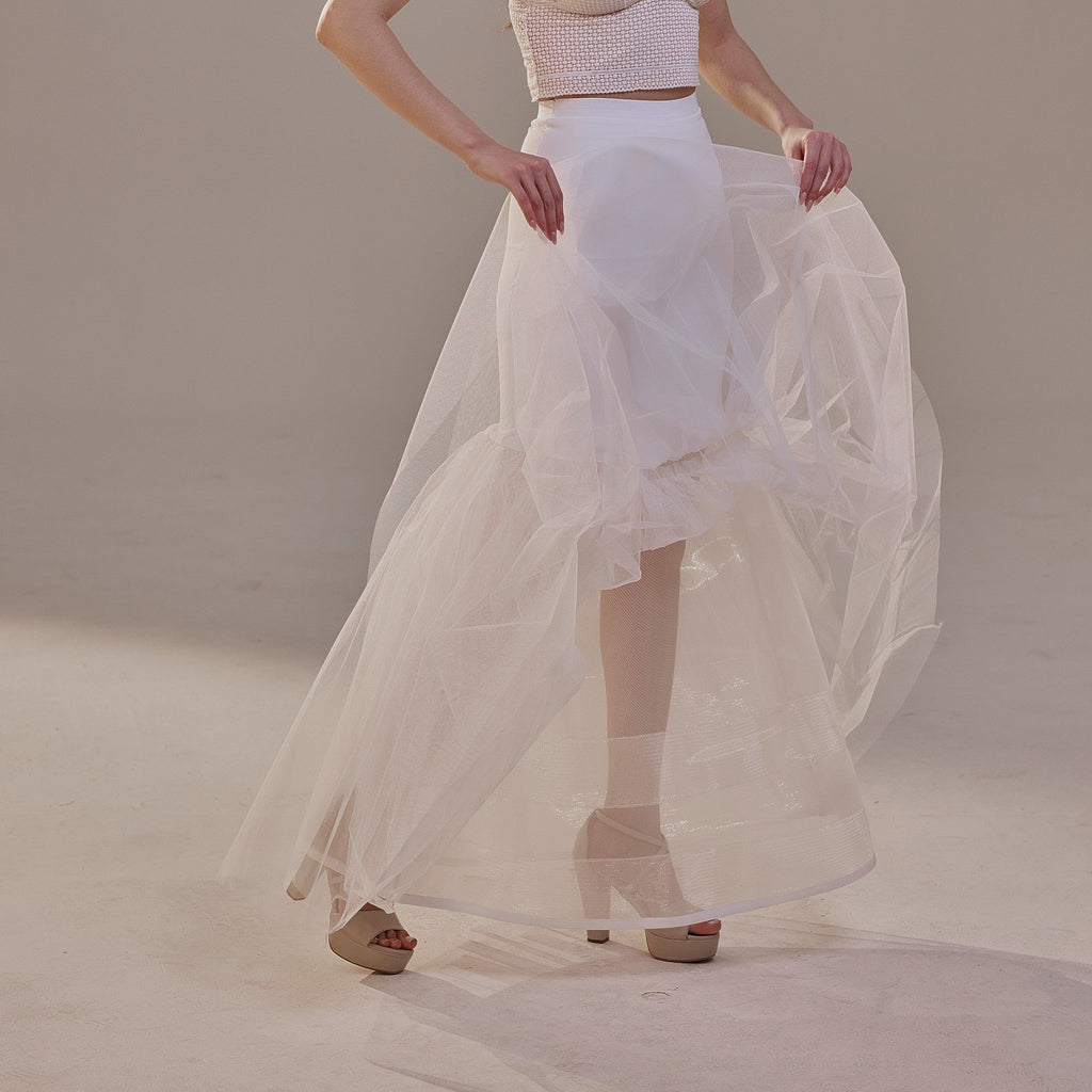 Mermaid Petticoat with Corsage and Hard Net Tulle Underskirt ,Wedding Crinoline with Petticoat Netting Fabric by Bridal Port