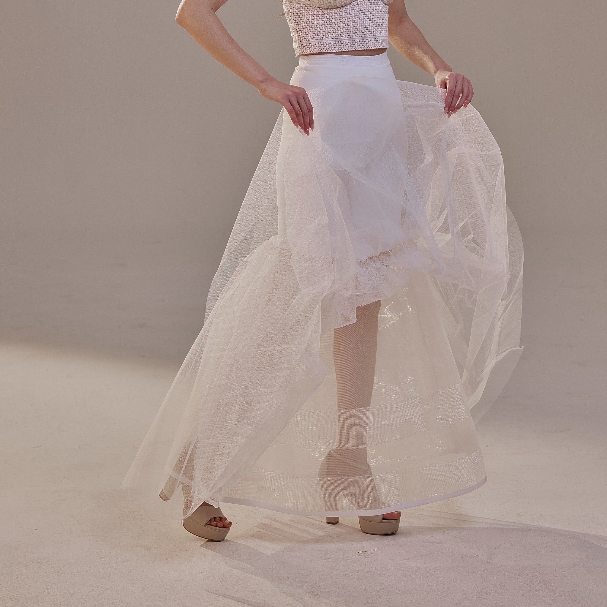 Mermaid Petticoat with Corsage and Hard Net Tulle Underskirt ,Wedding Crinoline with Petticoat Netting Fabric by Bridal Port