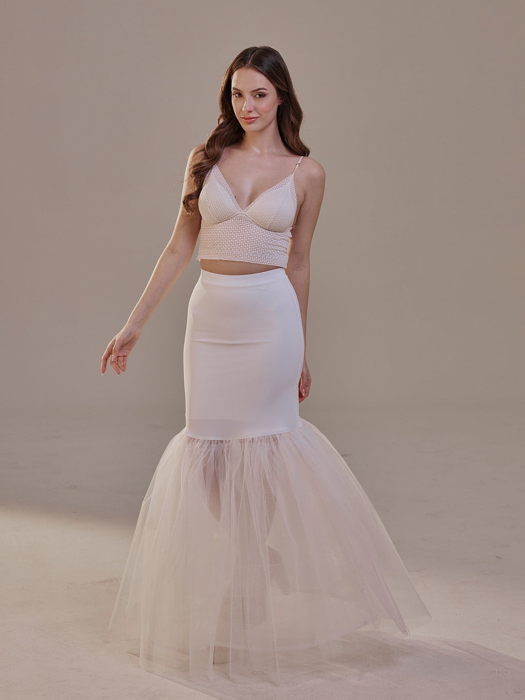 Mermaid Petticoat with Corsage and Hard Net Tulle Underskirt ,Wedding Crinoline with Petticoat Netting Fabric by Bridal Port