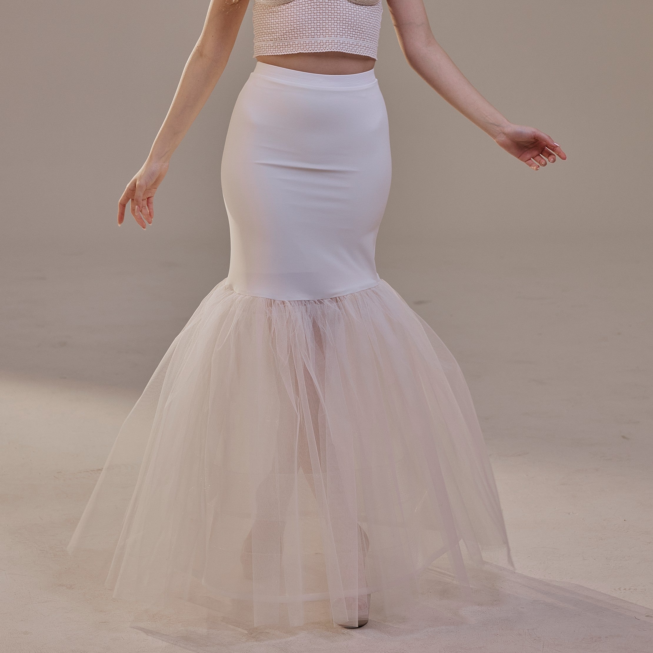 Mermaid Petticoat with Corsage and Hard Net Tulle Underskirt ,Wedding Crinoline with Petticoat Netting Fabric by Bridal Port