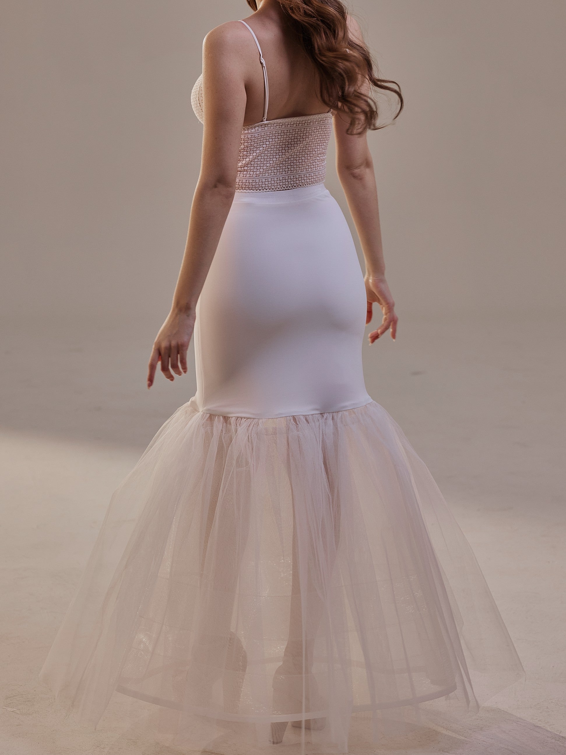 Mermaid Petticoat with Corsage and Hard Net Tulle Underskirt ,Wedding Crinoline with Petticoat Netting Fabric by Bridal Port