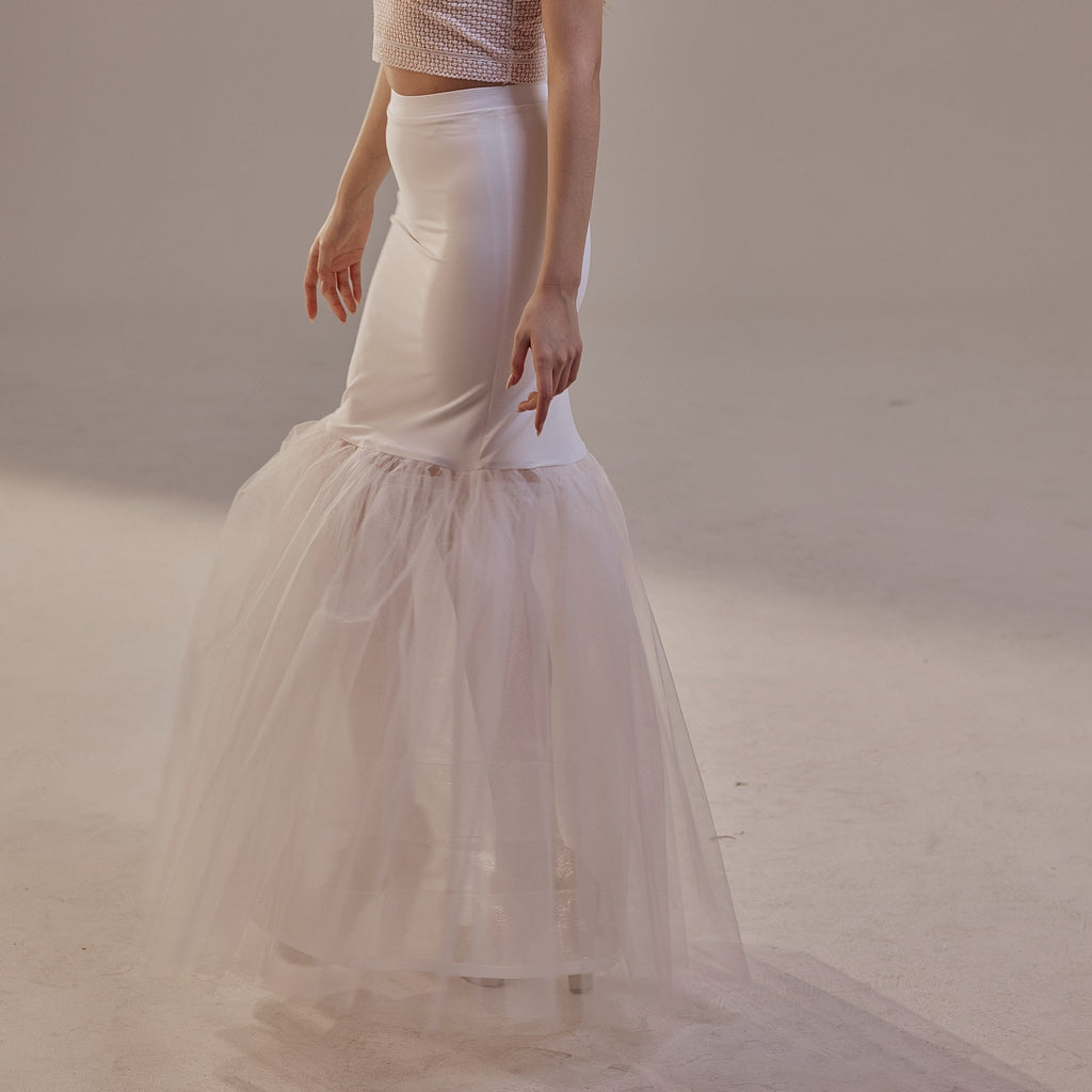 Mermaid Petticoat with Corsage and Hard Net Tulle Underskirt ,Wedding Crinoline with Petticoat Netting Fabric by Bridal Port