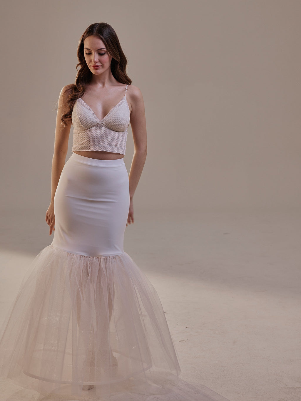 Mermaid Petticoat with Corsage and Hard Net Tulle Underskirt ,Wedding Crinoline with Petticoat Netting Fabric by Bridal Port