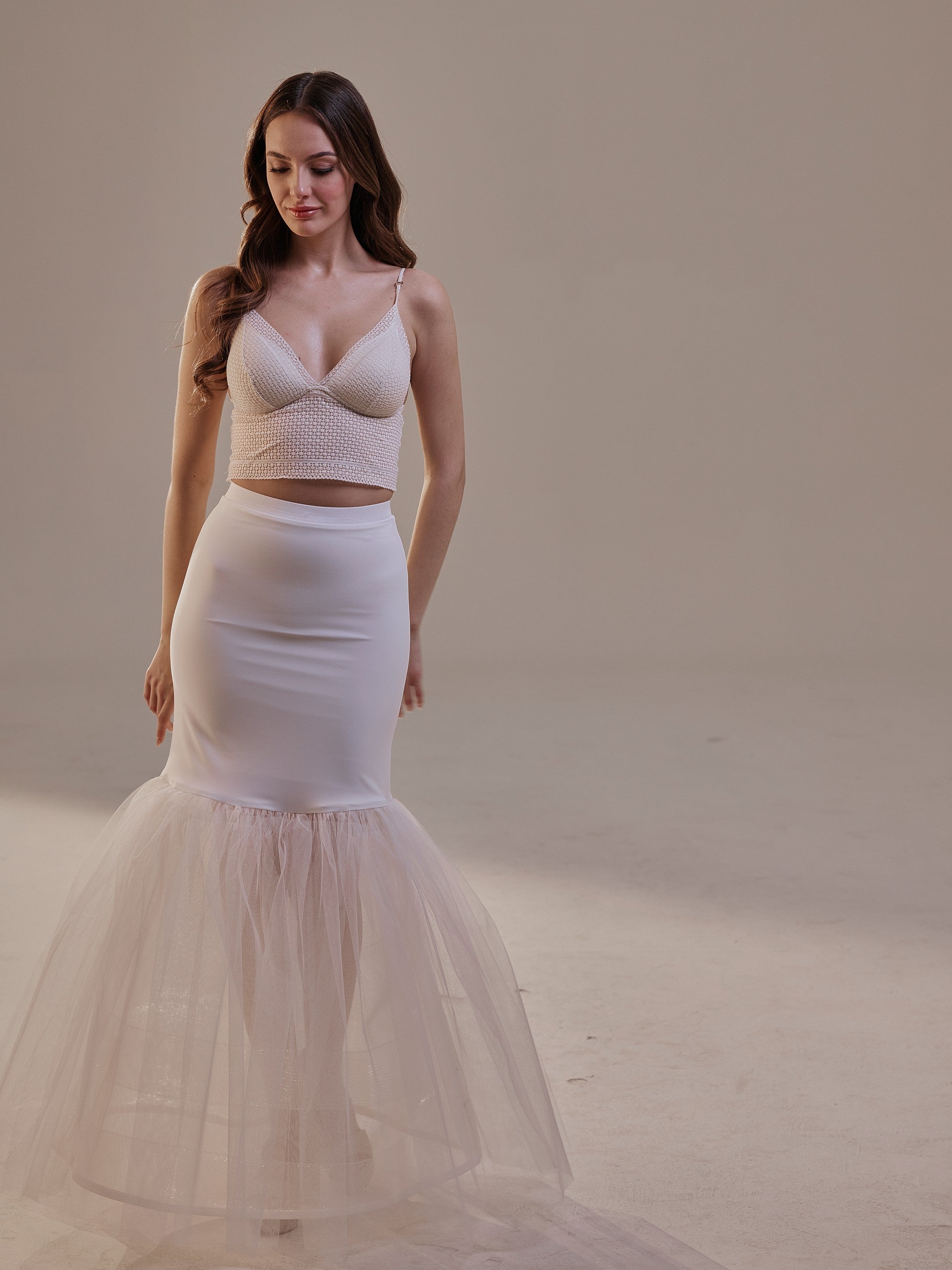 Mermaid Petticoat with Corsage and Hard Net Tulle Underskirt ,Wedding Crinoline with Petticoat Netting Fabric by Bridal Port