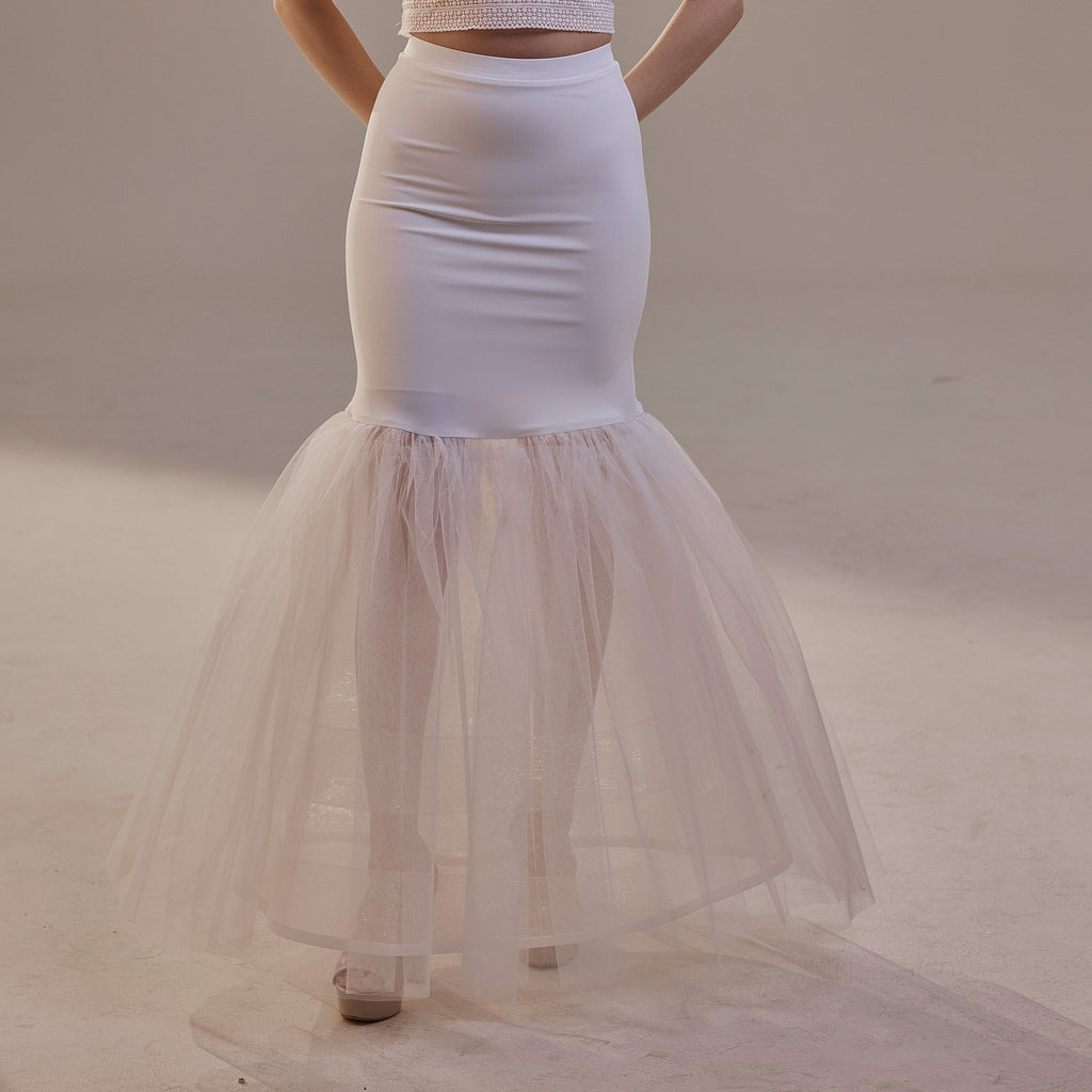 Mermaid Petticoat with Corsage and Hard Net Tulle Underskirt ,Wedding Crinoline with Petticoat Netting Fabric by Bridal Port