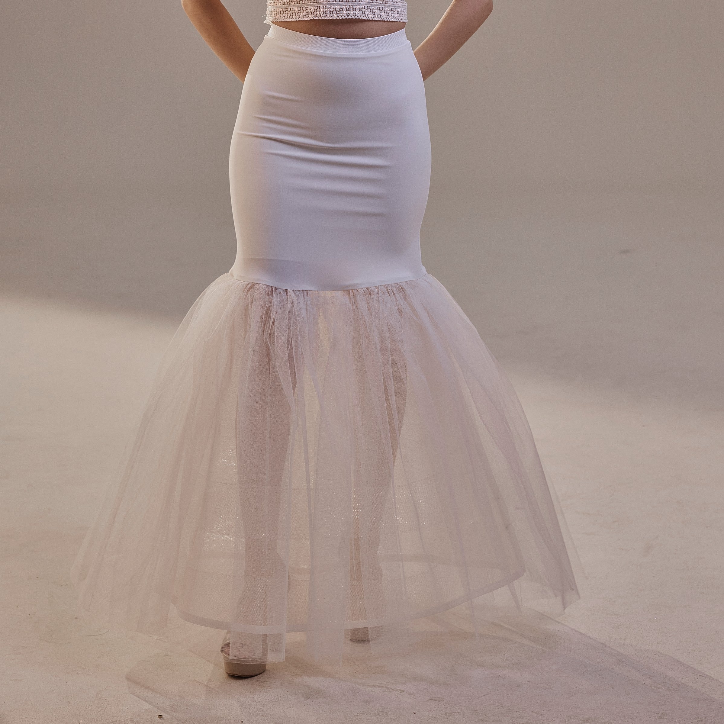 Mermaid Petticoat with Corsage and Hard Net Tulle Underskirt ,Wedding Crinoline with Petticoat Netting Fabric by Bridal Port