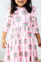 Merry Mistletoe 3/4 Sleeve Ruffle Twirl Dress by Mila & Rose ®