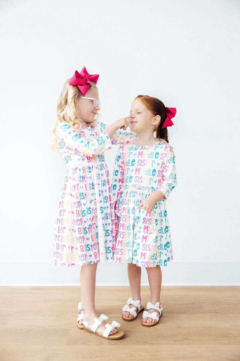 Middle Sister 3/4 Sleeve Pocket Twirl Dress by Mila & Rose ®