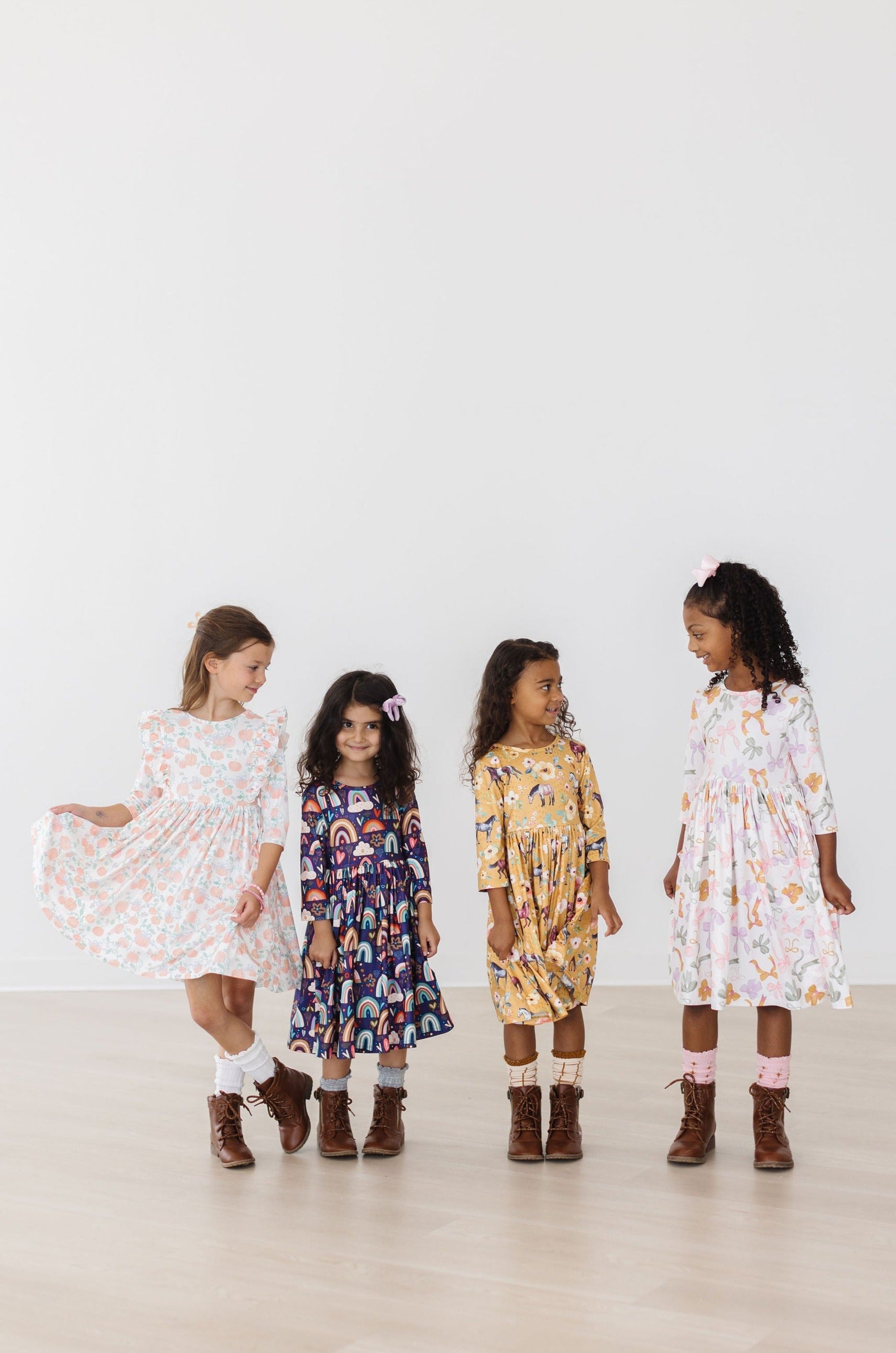 Midnight Rainbow 3/4 Sleeve Pocket Twirl Dress by Mila & Rose ®