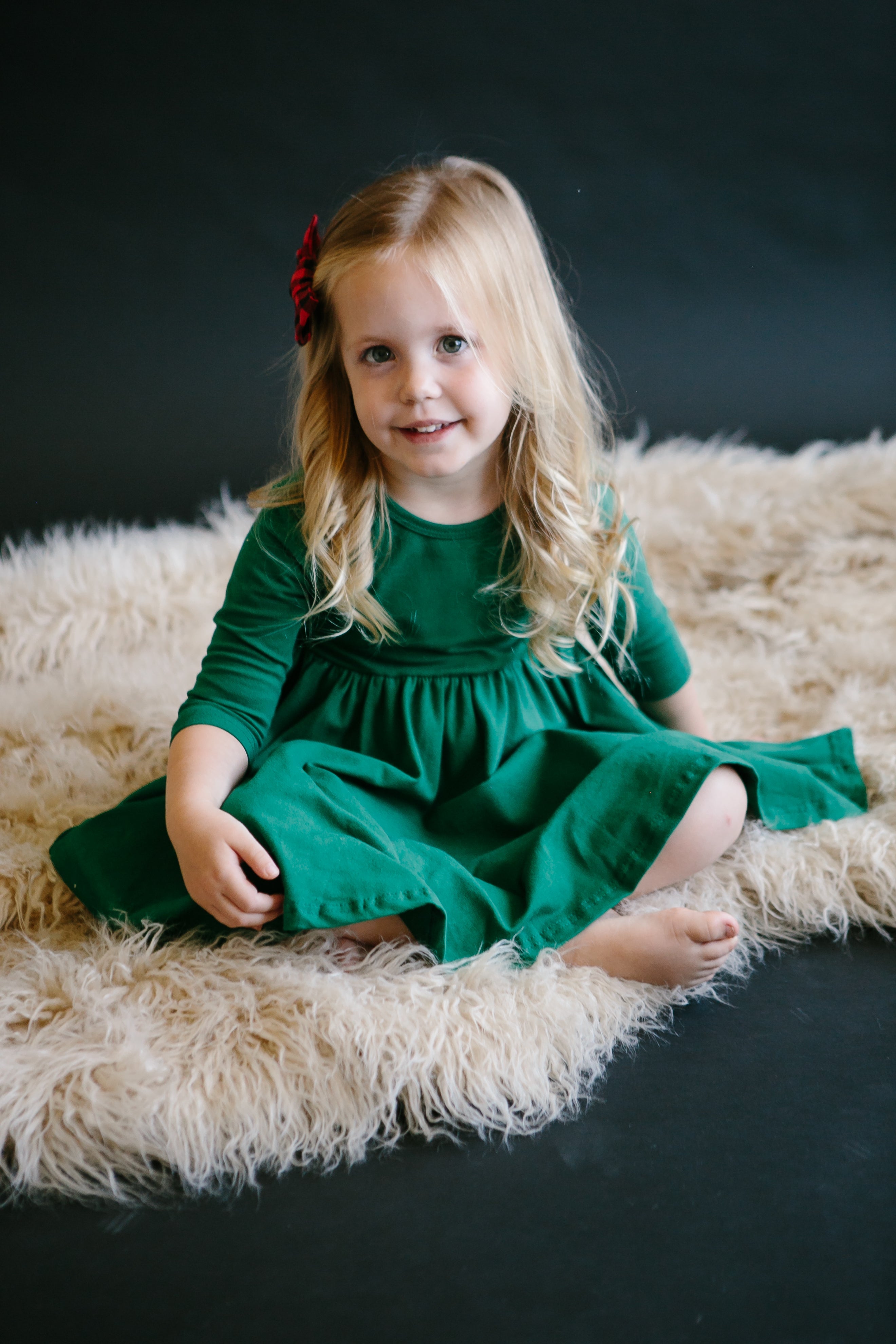 Spruce 3/4 Sleeve Pocket Twirl Dress by Mila & Rose ®