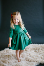 Spruce 3/4 Sleeve Pocket Twirl Dress by Mila & Rose ®