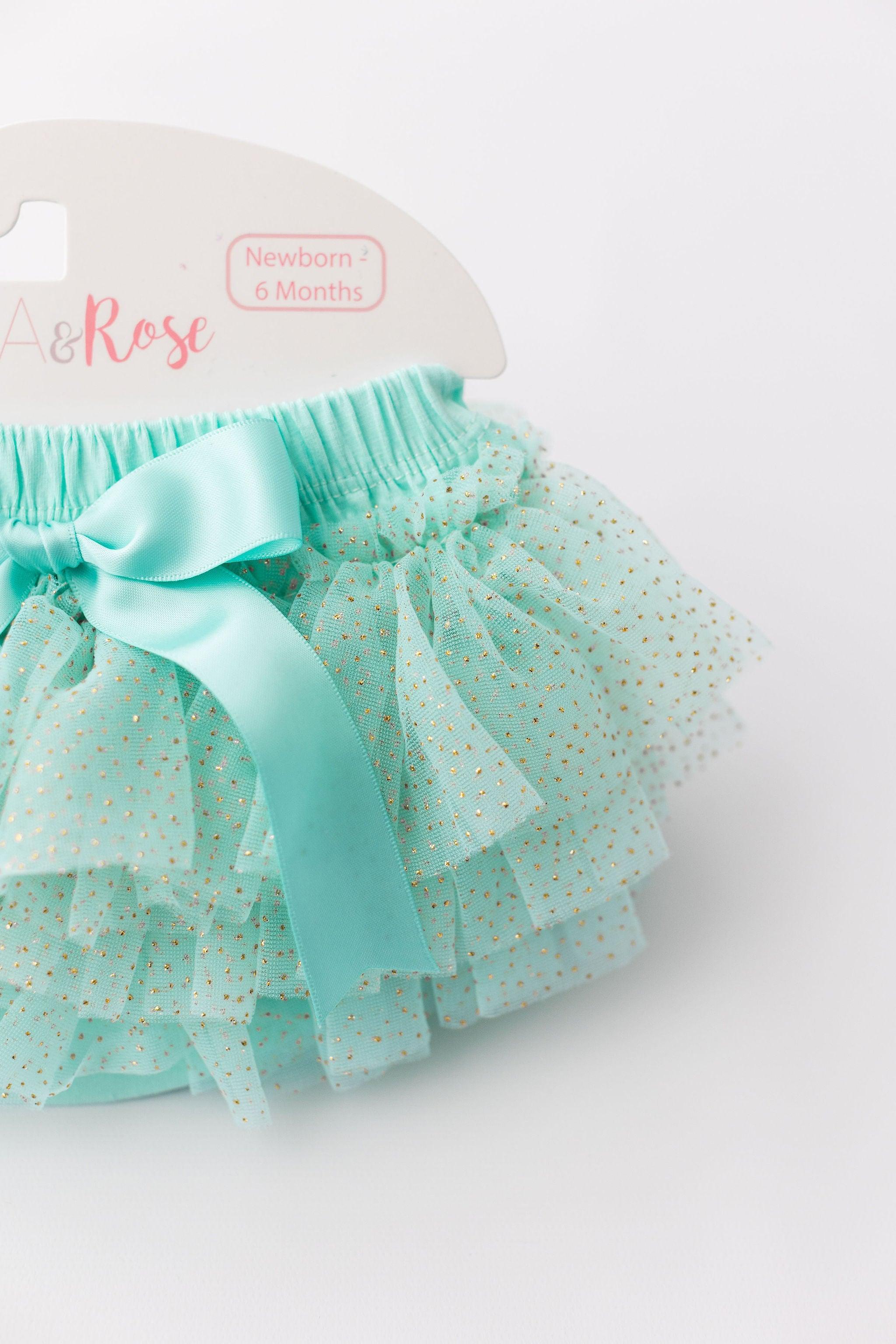Mint & Gold Glitter Ruffle Tutu Bloomer by Mila & Rose ®