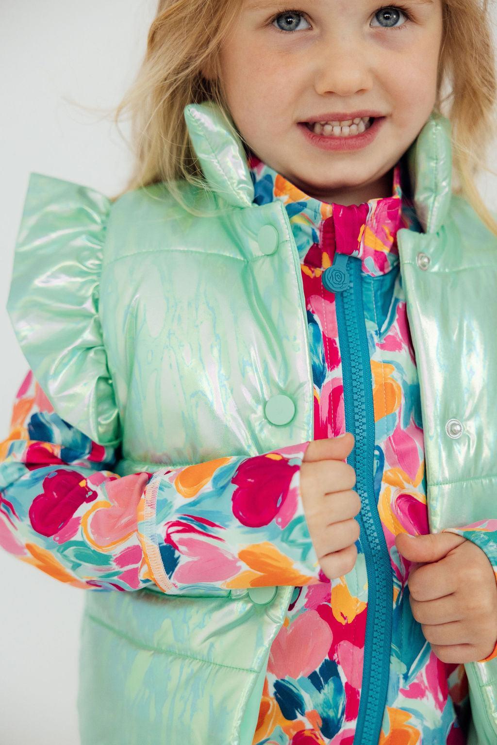 SALE Mint Iridescent Puffer Vest by Mila & Rose ®