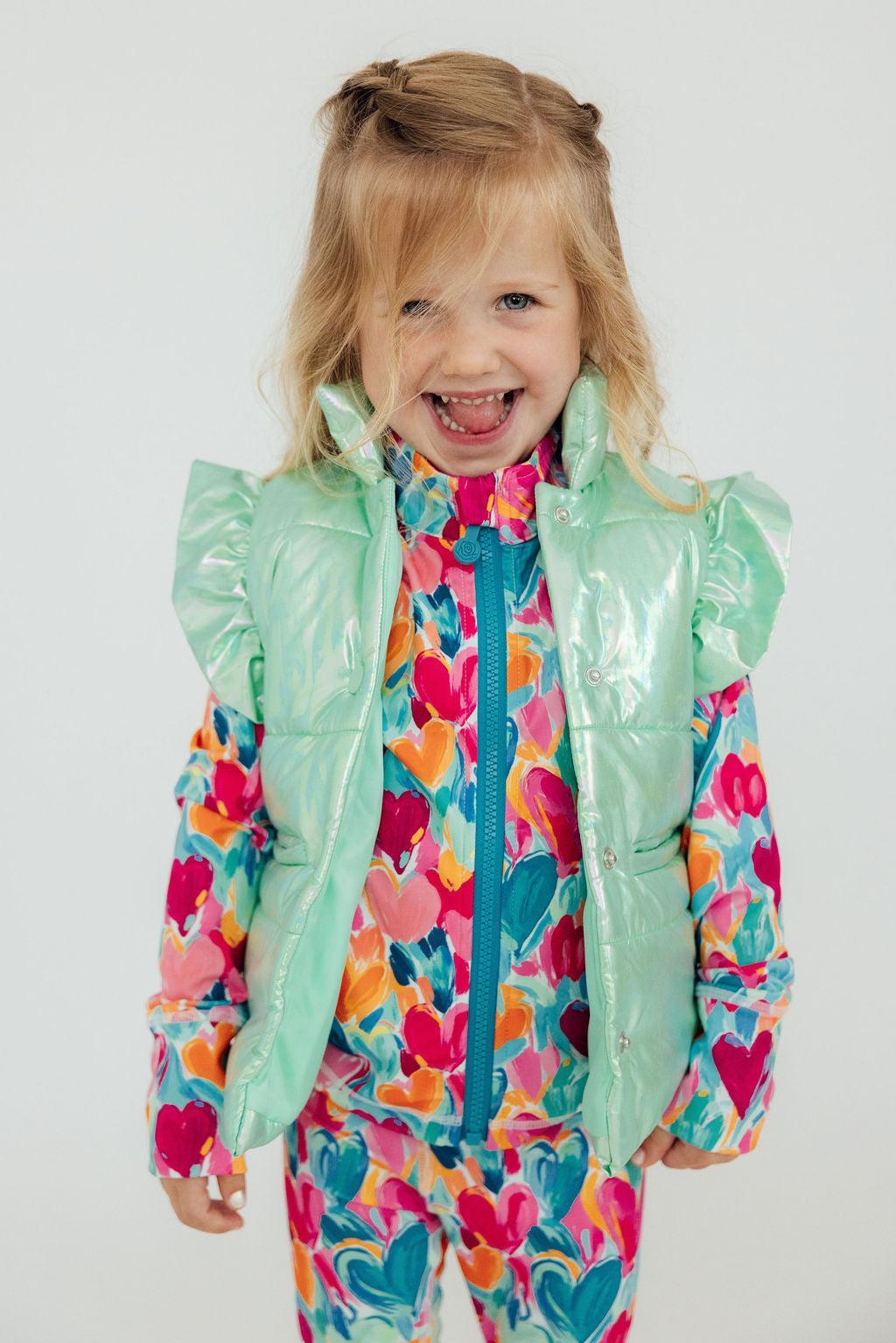 SALE Mint Iridescent Puffer Vest by Mila & Rose ®