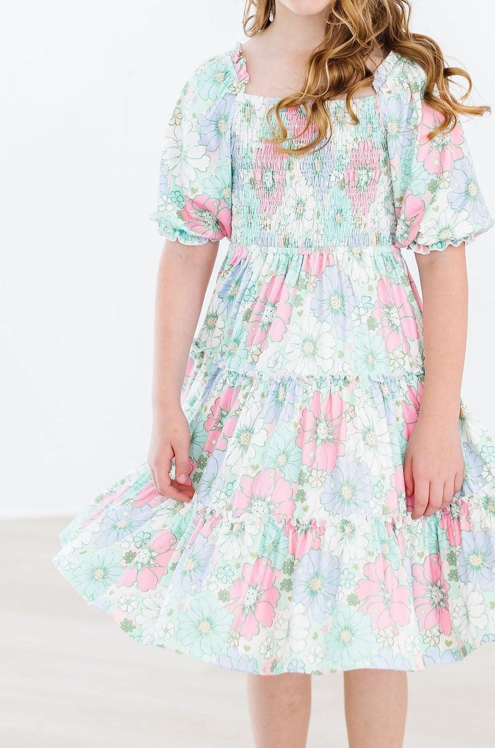 Minty Meadow Smocked Ruffle Dress by Mila & Rose ®