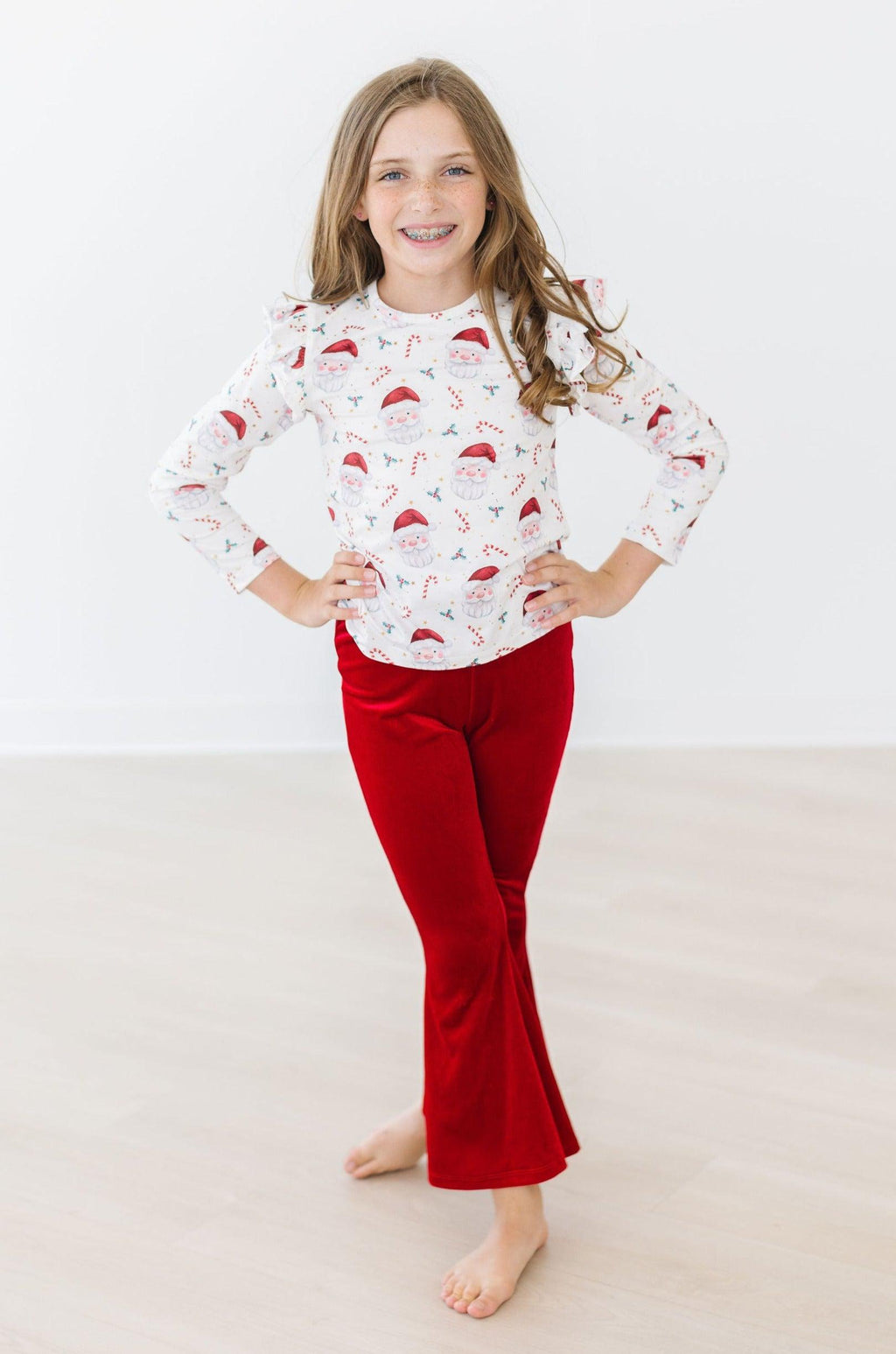 Mistletoe Magic L/S Ruffle Tee by Mila & Rose ®