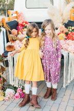 Mustard 3/4 Sleeve Pocket Twirl Dress by Mila & Rose ®