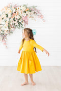 Mustard 3/4 Sleeve Pocket Twirl Dress by Mila & Rose ®