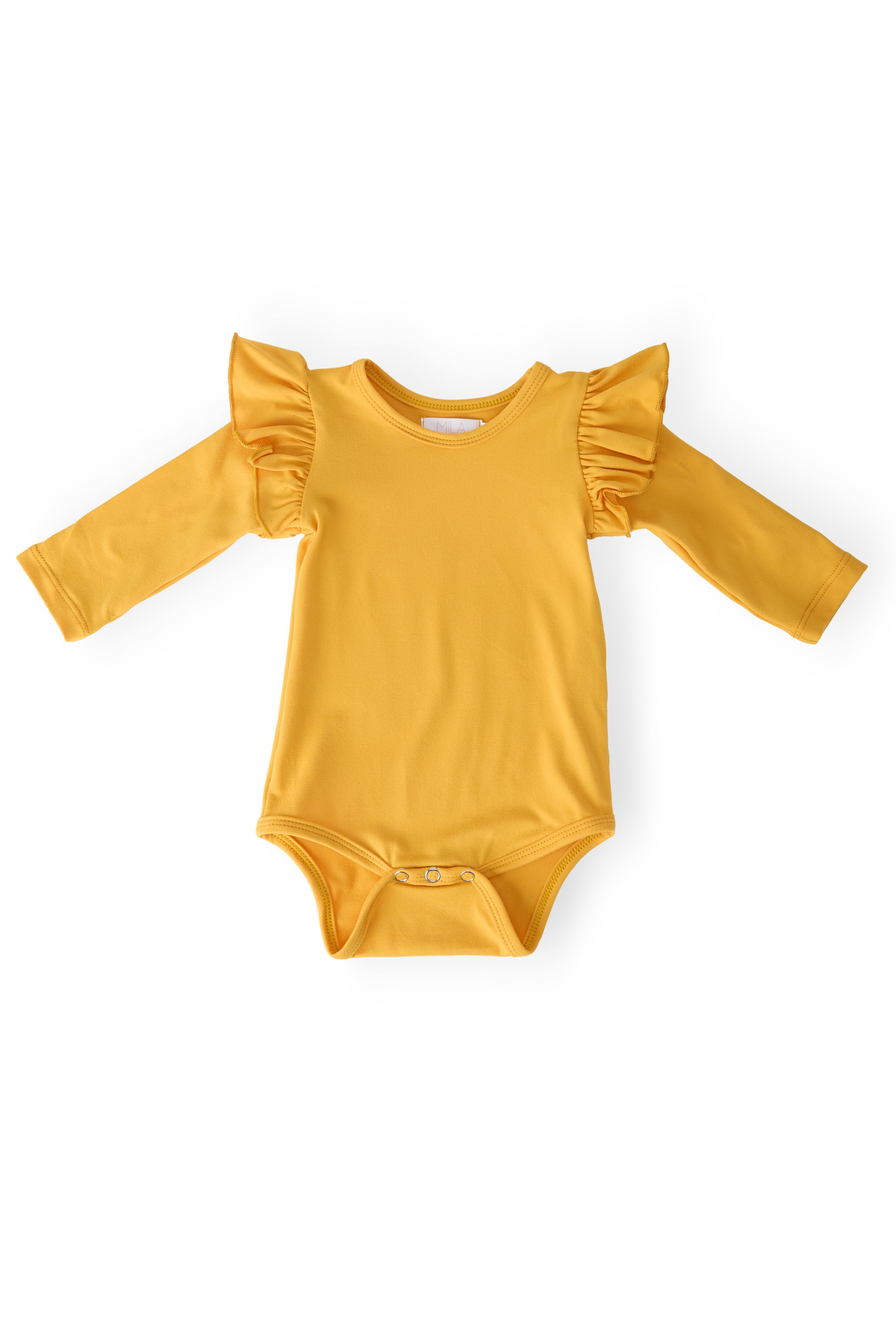 Mustard L/S Flutter Bodysuit by Mila & Rose ®