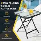 18 Inch Square Patio Bistro Table with Rustproof Frame by LuxuryLifeWay Online Store