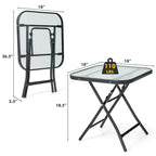 18 Inch Square Patio Bistro Table with Rustproof Frame by LuxuryLifeWay Online Store