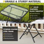 18 Inch Square Patio Bistro Table with Rustproof Frame by LuxuryLifeWay Online Store