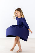 Navy 3/4 Sleeve Pocket Twirl Dress by Mila & Rose ®