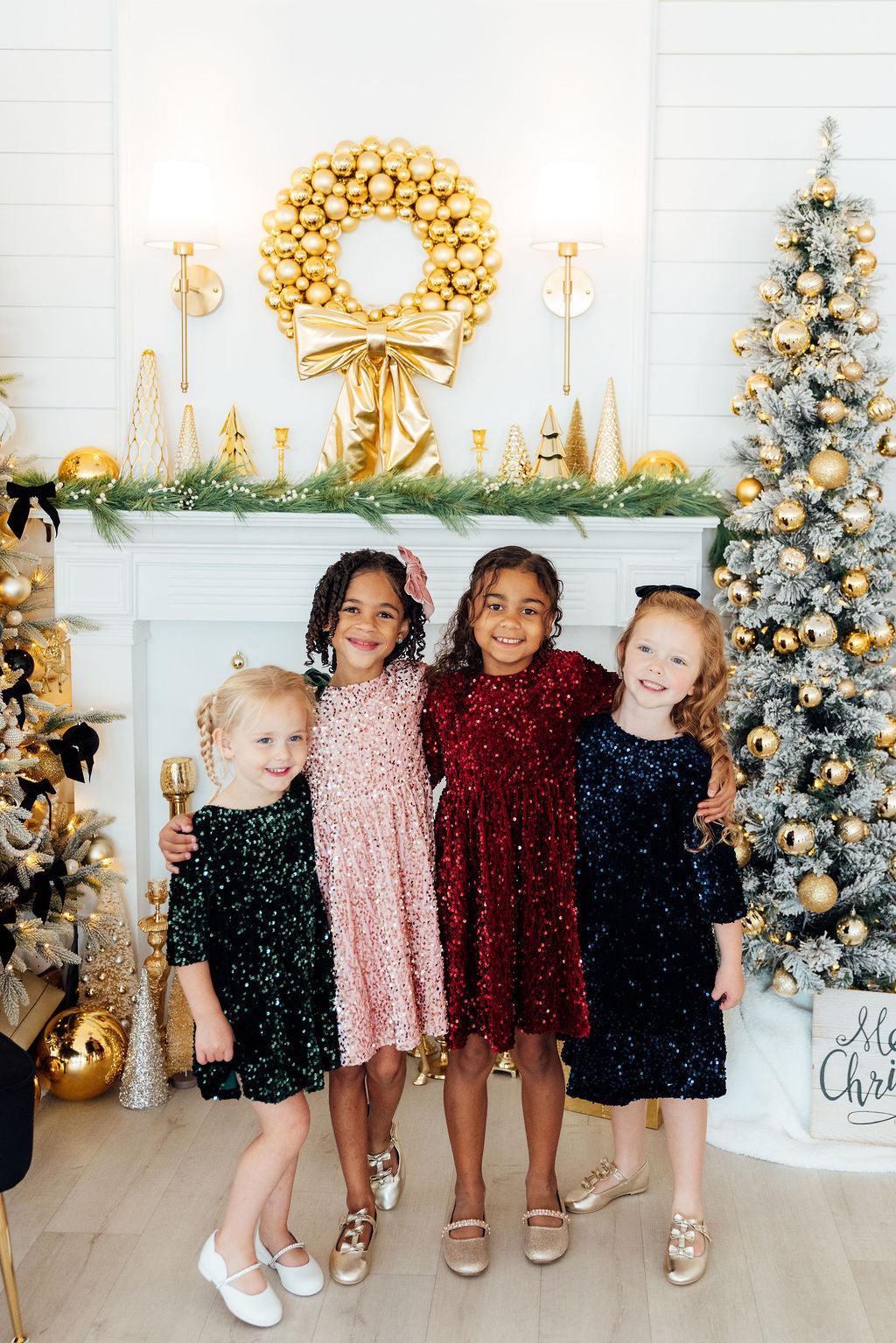 Rose Gold Velvet Sequin Dress by Mila & Rose ®