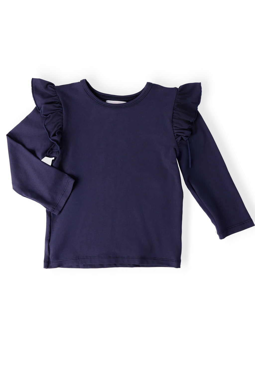 Navy L/S Ruffle Tee by Mila & Rose ®