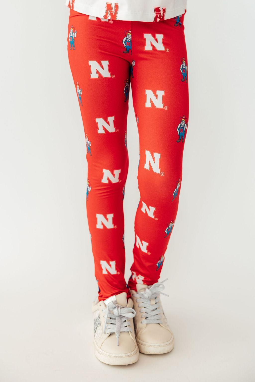 Nebraska Red Herbie Husker Leggings by Mila & Rose ®