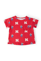Nebraska Red Herbie Husker Ruffle Pocket Tee by Mila & Rose ®