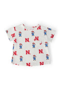 Nebraska White Herbie Husker Ruffle Pocket Tee by Mila & Rose ®